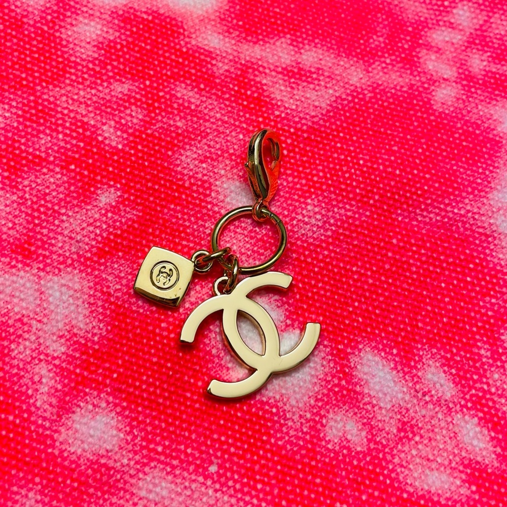 CHANEL Goldtone Logo Charm